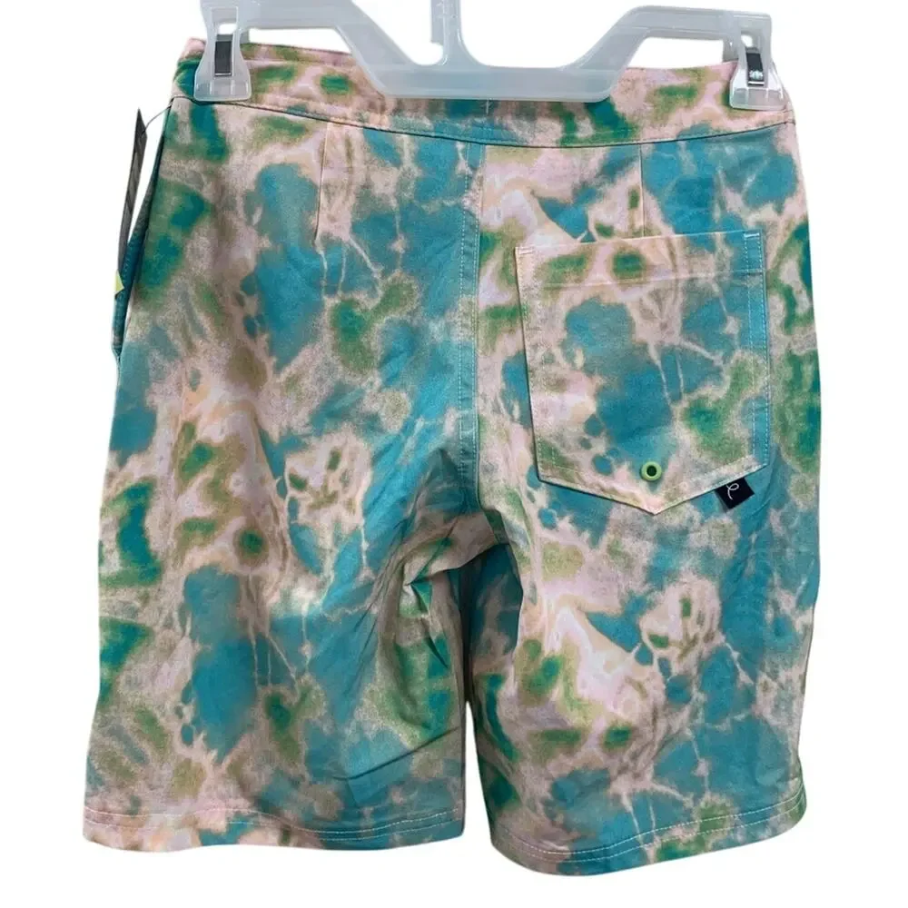NWT New Art Class Boys Size 10 Lined Pastel Tie Dye UPF 50+ Swim Swimming Trunks - Picture 2 of 3